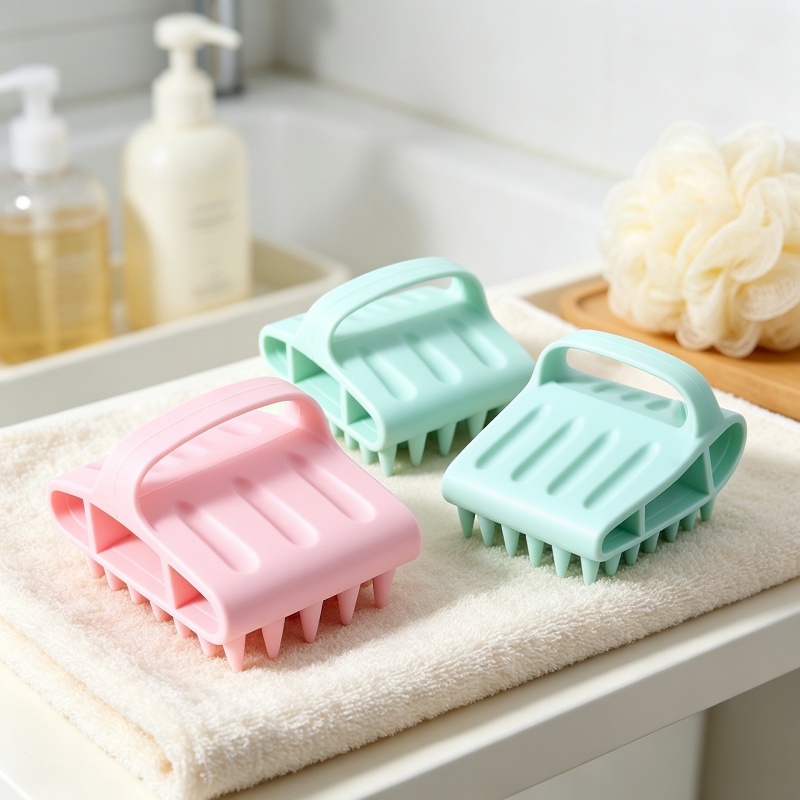 Hair Care Products - Силиконовая массажная щетка для мытья головы,